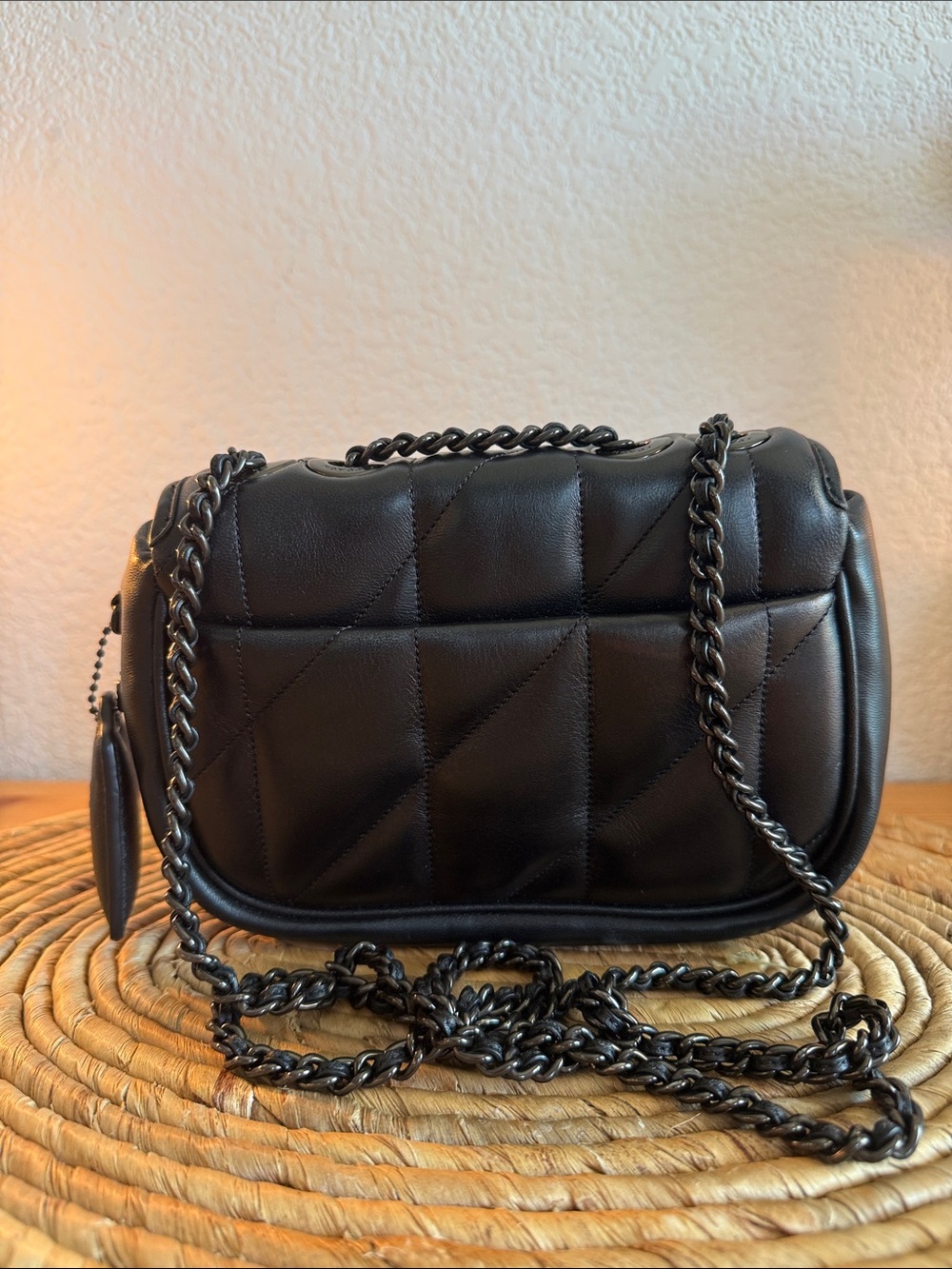 Coach Black Quilted Crossbody with Chain Top Handle - Picture 2 of 8